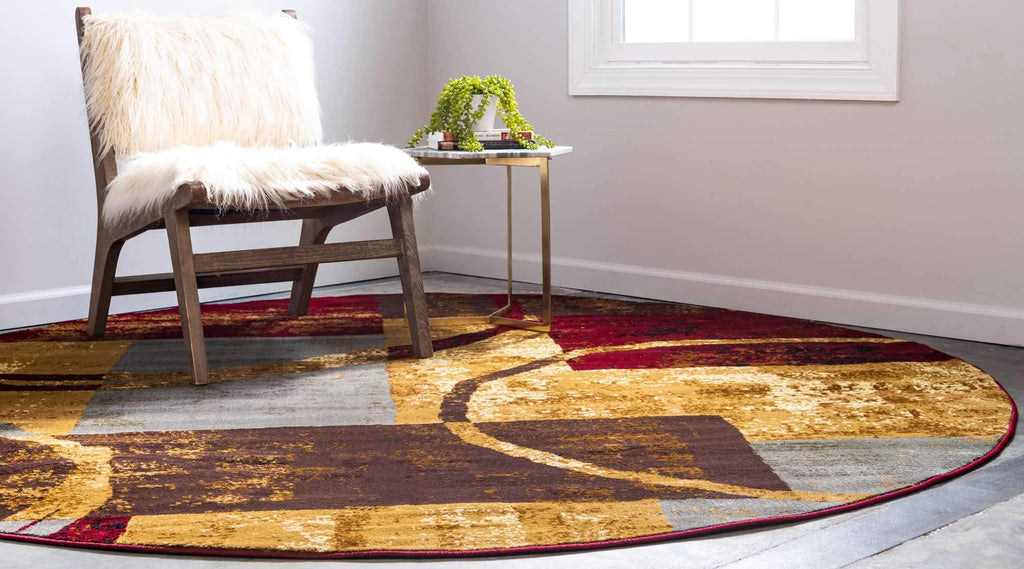 Unique Loom Barista Collection Area Rug - Kouillou (3' 3'' Round, Multi/ Brown)