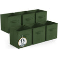Sorbus 13 Inch Storage Bins - Sturdy Collapsible Fabric Storage Cubes with Handle - 6 Foldable Baskets for Organizing Clothes, T