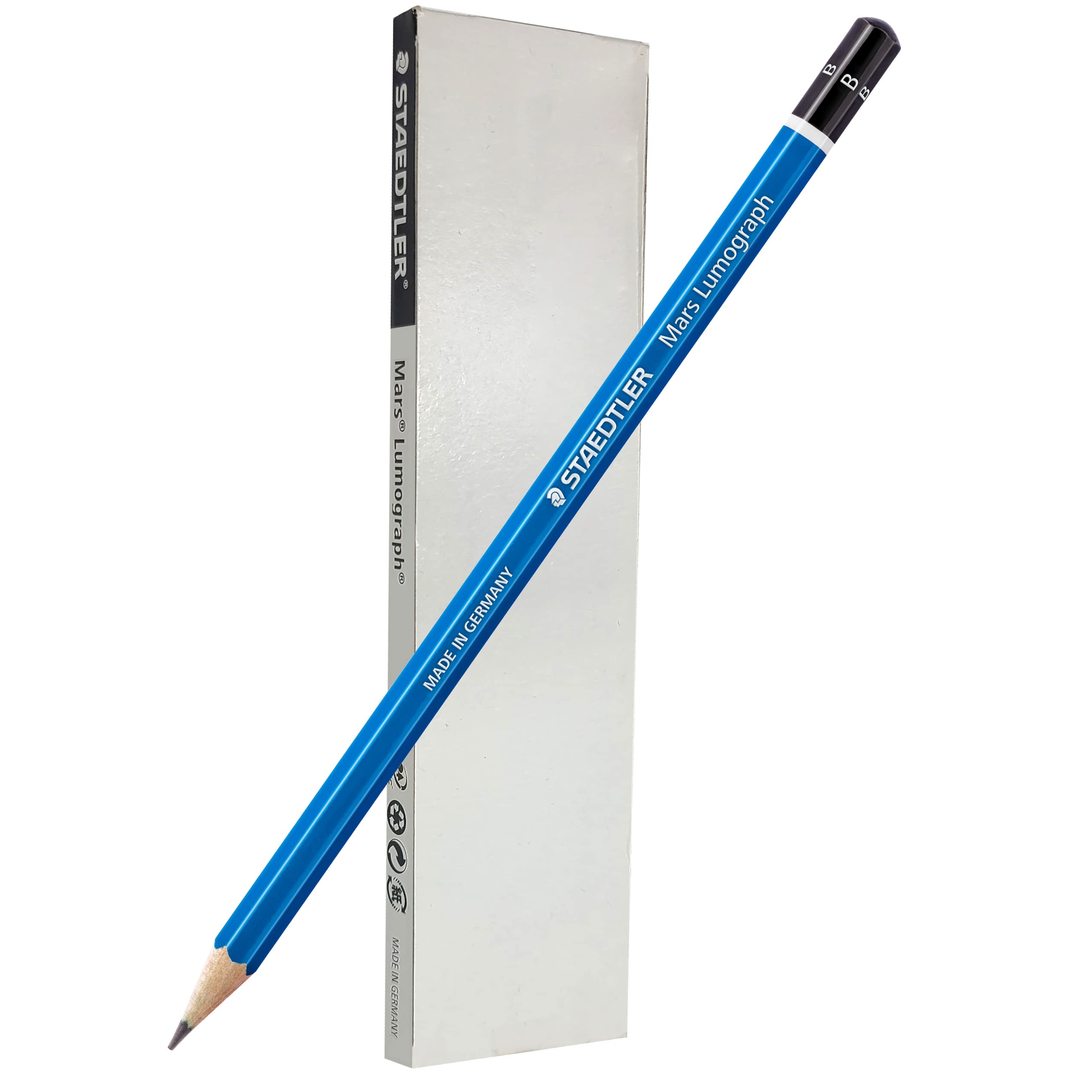 Staedtler Mars Lumograph B Graphite Art Drawing Pencil, 6 Pencils