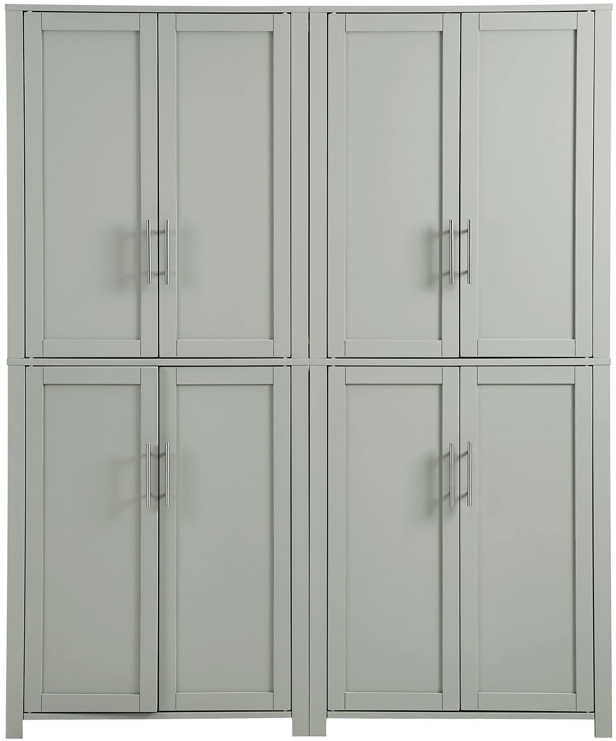 Crosley Furniture Savannah 2-Piece Pantry Storage Cabinet Set with Shelves, Kitchen, Dining, or Laundry Room, Gray