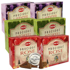 Lavender Patchouli Rose Incense Cones & Holder Bundle Variety Pack From Hem Trumiri Insense Insence