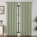 Lecloud Bessie Light Green Curtains 84 Inches Long 2 Panels, Airy Privacy Light Filtering Window Drapes, Faux Linen Textured Cur