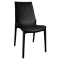 LeisureMod Kent Modern Outdoor Stackable Dining Chair, Black
