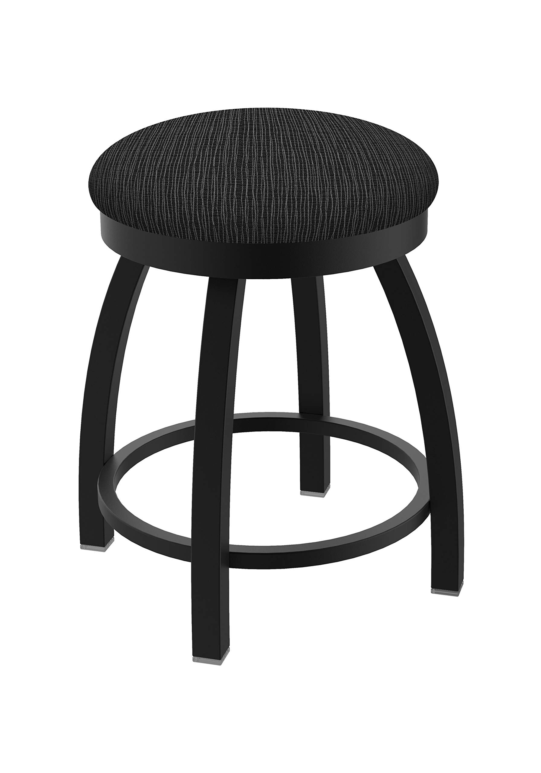 802 Misha 18 Swivel Vanity Stool with Black Wrinkle Finish and Graph Coal Seat