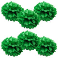 WYZworks Set of 6 - Green 14 - (6 Pack) Tissue Pom Poms Flower Party Decorations for Weddings, Birthday, Bridal, Baby Showers, N