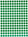 Royal Green Dot Stickers     Inch 8Mm 5/16 Color Coding Labels In Green - 2520 Pack