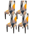 Jqinhome Dining Chair Covers Set Of 4,Magic Cube High Stretch Removable Washable Parsons Chair Slipcover For Dining Room Home Party Hotel Wedding Ceremony (Geometric Patterns)