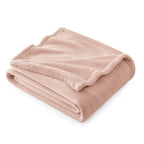 Bedsure Fleece Blanket Throw Blanket - Dusty Pink Rose Gold Blush Lightweight Light Pink Blanket For Sofa, Couch, Bed, Camping,