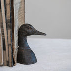 Creative Co-Op Decorative Distressed Cast Metal Duck Head Bookends, Black, Set of 2, Model DF7795