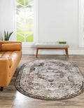 Unique Loom Sofia Collection Area Rug - Salle Garnier (2 x 3 1 Oval, Light Brown/ Brown)