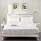 Lanest Housing Satin-Silk Sheets King Size Bed Set, Ivory White Soft Cooling Deep Pocket King Sheets, Hypoallergenic, Wrinkle An