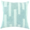Rizzy Home 20" x 20" Down Filled Pillow with Cotton Velvet Cover-Light Blue