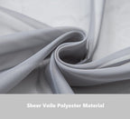 Pi Sheer Curtains 4 Panels 63 Inches Long,Light Window Treatment Airy Voile With Rod Pocket For Kitchen/Bedroom/Living Room/Small Window(W42Xl63,Dark Grey)