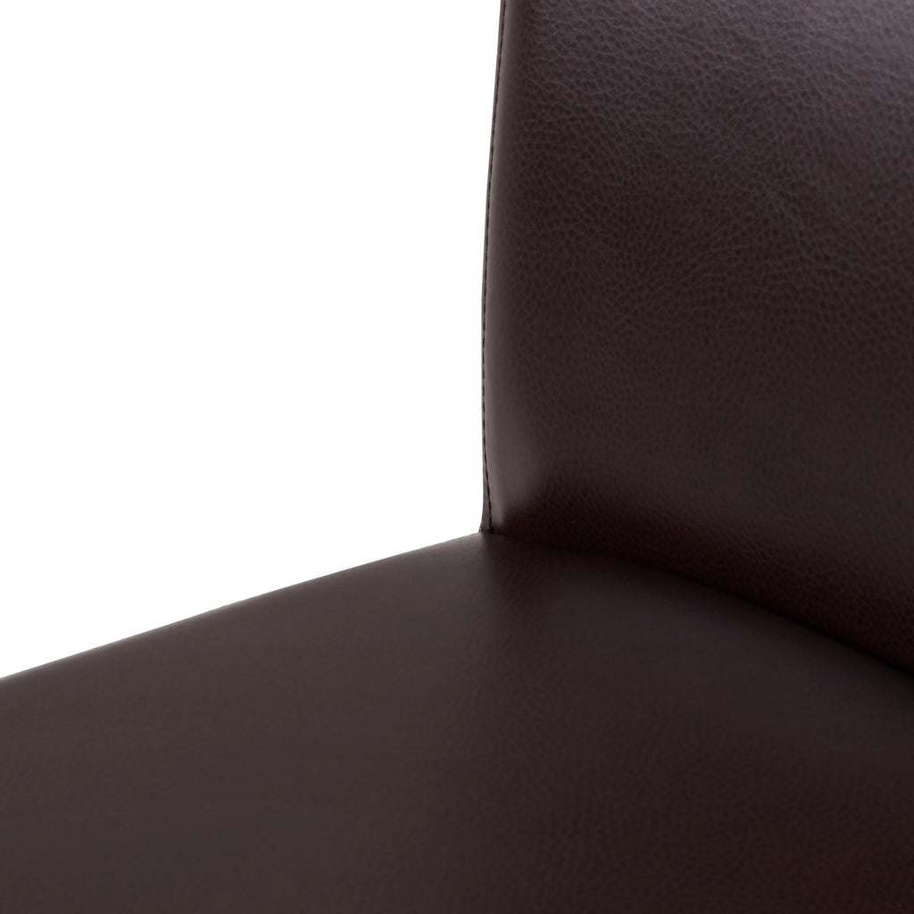 New Pacific Direct Milton Bonded Leather Bar Stool 29.5",Brown Legs,Coffee Bean Brown,Fully Assembled