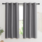 Nicetown Blackout Curtain Blind For Bedroom, Single Panel, W42 X L54 Inches, Grey/Gray, Thermal Insulated Grommet Blackout Room Darkening Drape/Drapery