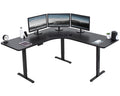 Vivo Electric Height Adjustable 71 X 71 Inch Curved Corner Stand Up Desk, Black Table Top, Black Frame, Memory Controller, L-Shaped Workstation, E3C Series, Desk-Kit-E3Cb2