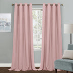 Mysky Home Pink Curtains For Living Room, 95 Inch Long Grommet Room Darkening Curtain For Kids Bedroom, Amazing Triple Weave Thermal Insulated Curtain Light Blocking, 1 Curtain Panel, 52 X 95 Inch