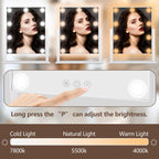 Slimoon Lighted Makeup Mirror, 14'X 12' Hollywood Vanity Mirror With 9 Led Bulbs, 3 Color Lights, And Detachable 10X Magnifica