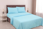 Royale Linen Striped Bed Sheet Set -Brushed Microfiber 1800 Bedding - 1 Fitted Sheet 1 Flat Sheet 2 Pillowcase - 4 Piece Damask