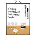 Small White Board Cork Board Combo, 16'X12' Magnetic Dry Erase Board & Bulletin Corkboard With Handle For Wall Hanging, Portab