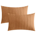 Jellymoni 2 Pack Rust Pillowcases King Size, Soft Microfiber Striped Tufted Pillow Covers With Envelope Closure (Pillows Are Not