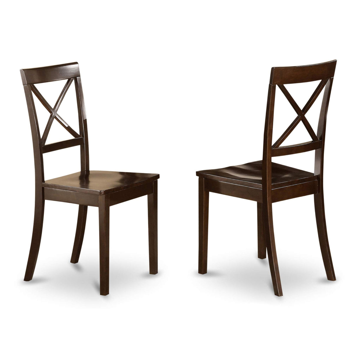 East West Furniture Antique 5 Piece Kitchen Set for 4 Includes a Round Dining Room Table with Pedestal and 4 Solid Wood Seat Chairs, 36x36 Inch, Cappuccino