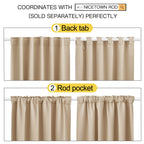 Nicetown Window Treatment Room Darkening Curtains - (Biscotti Beige Color) 34 Width X 72 Length, 1 Pair, Solid Thermal Insulated Blackout Rod Pocket & Back Tab Curtains And Drapes For Bedroom