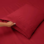 Clara Clark Full Sheets, 6 Piece Set - Hotel Luxury Sheets For Full Size Bed, Super Soft Bedding Sheets & Pillowcases, Full Size Sheets, Burgundy Red