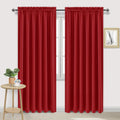 Dwcn Blackout Curtains For Living Room Thermal Insulated, Energy Saving & Noise Reducing Bedroom Curtains, Red, W 70X L 84 Inch,
