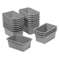 ECR4Kids Scoop Front Storage Bin, Multipurpose Organization, Grey, 20-Piece