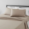 Amazon Basics Lightweight Super Soft Easy Care Breathable Wrinkle Free Microfiber Comfortable 4-Piece Bed Sheet Set with 14-Inch
