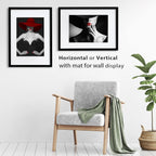 Egofine A2 Picture Frames Set Of 2 Matted For A3 - Solid Wood Acrylic Plexiglass Front For Wall Mounting Hanging Vertically Or H