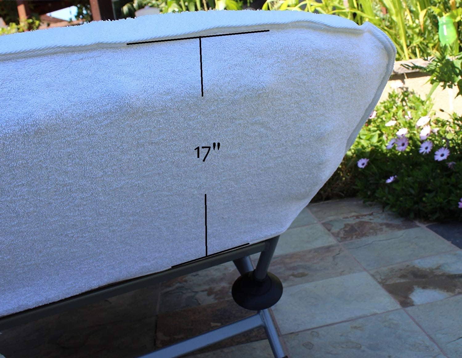 Luxury Hotel & Spa Towel Pool Chair Cover 100% Cotton, Soft Ring-Spun Cotton,Standard Size 90' X 29'(Plain, White)