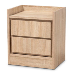 Baxton Studio Hale Walnut Finished Wood 2-Drawer Nightstand