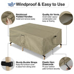 Outdoorlines Outdoor Waterproof Patio Table Furniture Set Covers - Rectangle Couch Sectional Cover Outside Weatherproof Patio Furniture Covering For Deck, Lawn And Backyard 110'L X 84'W X 28'H, Camel