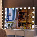 BEAUTME Large Vanity Mirror with Lights, 35.9  24.3 Makeup Mirror, Light up Mirror with 16 Dimmable LED Lights and 10X Magni