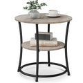 VASAGLE Side Table, Round End Table with 2 Shelves for Living Room, Bedroom, Nightstand with Steel Frame for Small Spaces, Outdo