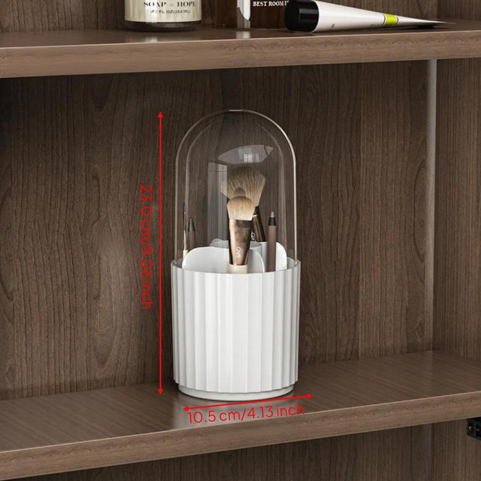 Snappsy Bathroom Cabinet, Adjustable Shelves, Under Sink Storage, Cream Color, Multifunctional White Rotating Brush