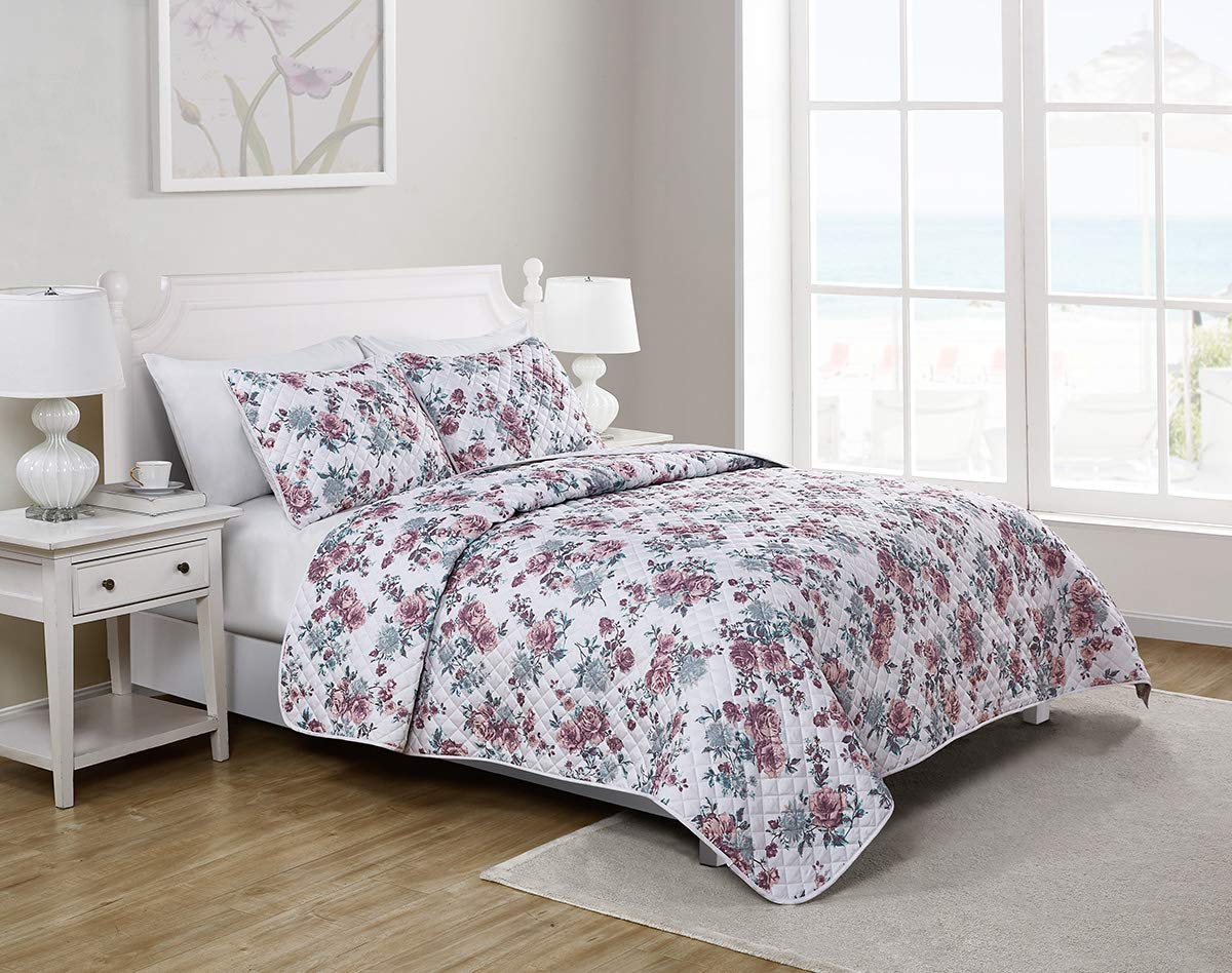 Tahari Home - King Comforter Set, 3-Piece Bedding With Matching Shams, Lightweight Room Decor (Shirley Ivory, King)