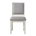 Steve Silver Furniture Canova 7pc Marble Dining Table Set, incl. with 78-Inch Rectangular Marble Dining Table and 6 Gray Velvet Dining Side Chairs, 78" L x 42" W x 30" H, White, Grey