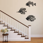 3 Pieces Metal Wall Art Fish Sculpture Hanging Metal Black Fish Bone Rustic Wall Decor Nautical Style Metal Fish Wall Decor For