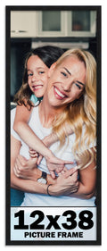 12x38 Frame Black Picture Frame - Complete Modern Photo Frame Includes UV Acrylic Shatter Guard Front, Acid Free Foam Backing Bo