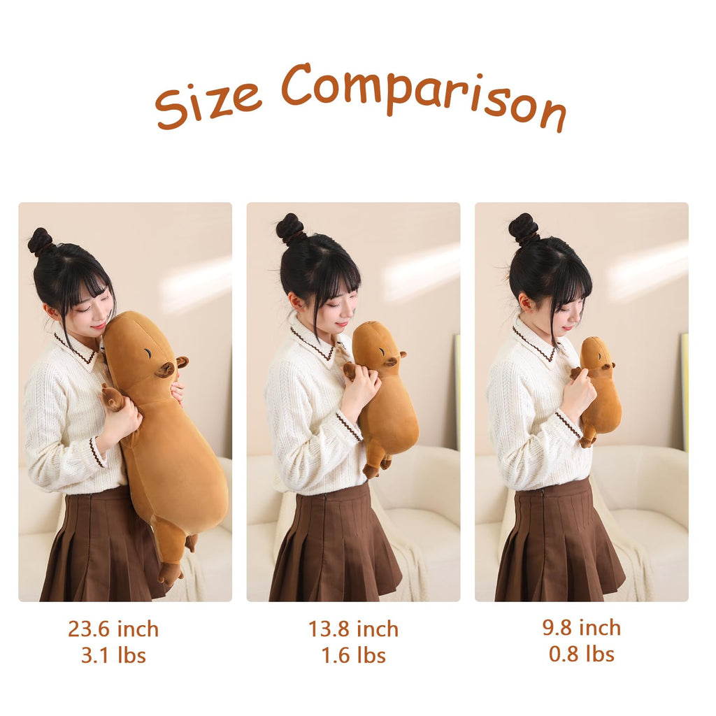 SQEQE Weighted Capybara Plush - Cute 9.8 Inch Soft Pillow Toy for Kids & Adults, 0.8 Lbs, Capybara Color