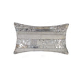 HomeRoots Decor 12' X 20' X 5' Cowhide Microsuede Polyfill Torino Madrid Throw Pillow - Grey and Silver