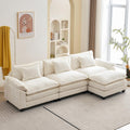 Oprisen 120  Modular Sectional Sofa, Comfy Cloud Couch Sectional Sofa with Ottoman, Chenille Sofa Sleeper Deep Seat Sofa with Th