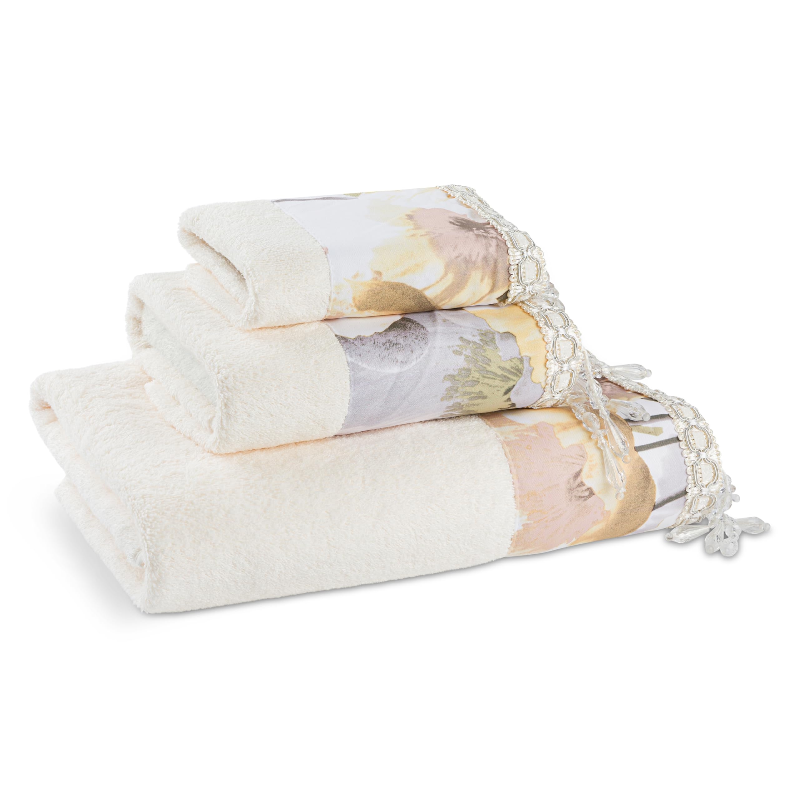 Zahari Home Poppy Fields Modern Bathroom Towel Set 3 Piece Towel Bath Towel, Hand Towel and Wash Towel Contemporary Decor Beauti