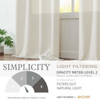 Jinchan Ivory Curtains For Living Room Bedroom Linen Textured Curtains 90 Inches Long Farmhouse Country Curtains Casual Weave Ba