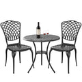 Withniture Bronze Patio Bistro Set - 3 Piece Outdoor Cast Aluminum Furniture, Large Table & Chairs, Weather Resistant, Adjustabl