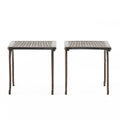 Christopher Knight Home Mckinley Outdoor Cast End Tables, 2-Pcs Set, Shiny Copper