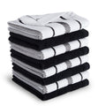 KitchenAid Albany Dishcloth 8 Pack Set, Onyx Black/White, 12x12